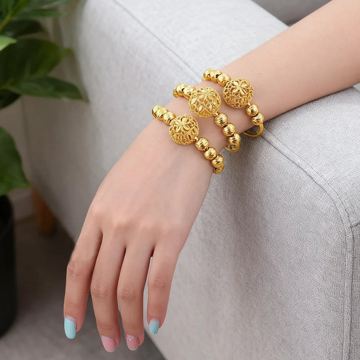 ethiopian hawaiian jewelry bangle 18k gold  plated bracelet for women flower bangle african free shipping Valentine's Day gift