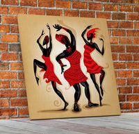 African Dancing Woman Art Framed Canvas Wall Art African Tribal Art African Decor