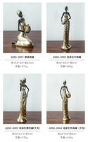 African Woman Figurine Holding Vase Decorative Statue