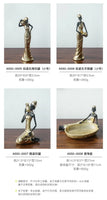 African Woman Figurine Holding Vase Decorative Statue