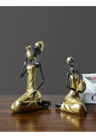 African Woman Figurine Holding Vase Decorative Statue