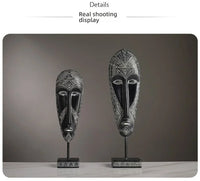 African Tribal Face Mask Decorative Sculpture for Home Decor