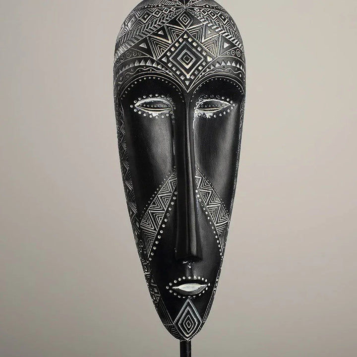 African Tribal Face Mask Decorative Sculpture for Home Decor