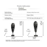 African Tribal Face Mask Decorative Sculpture for Home Decor