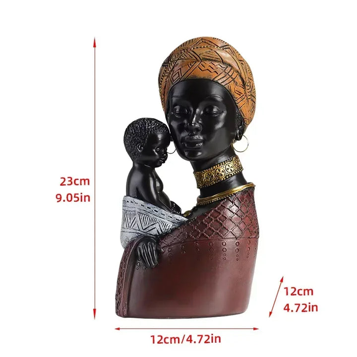 Mother and Child African Tribal Figurine Decorative Sculpture