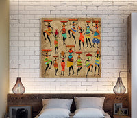 African Woman Art Framed Canvas Wall Art African Tribal Black Art