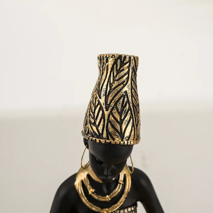 Figurine - Golden African Tray