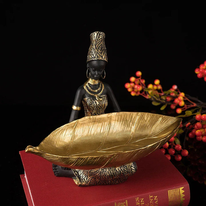Figurine - Golden African Tray