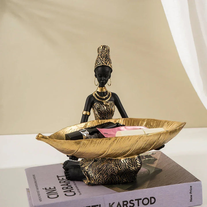 Figurine - Golden African Tray