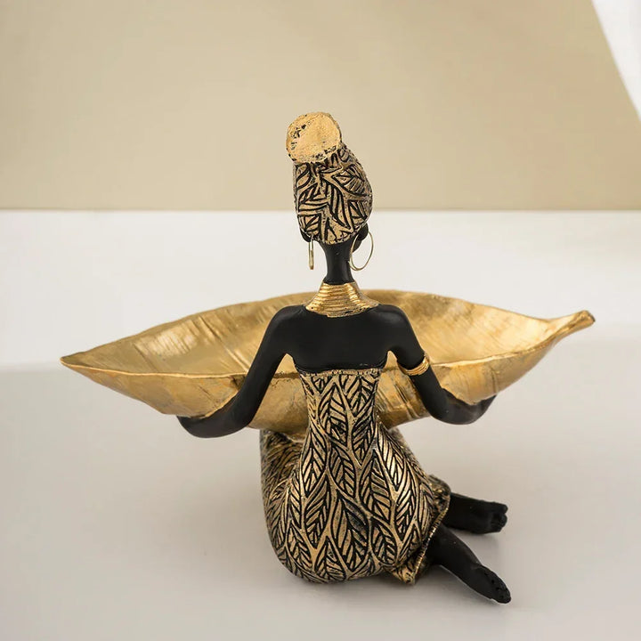 Figurine - Golden African Tray