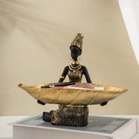 Figurine - Golden African Tray
