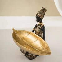 Figurine - Golden African Tray