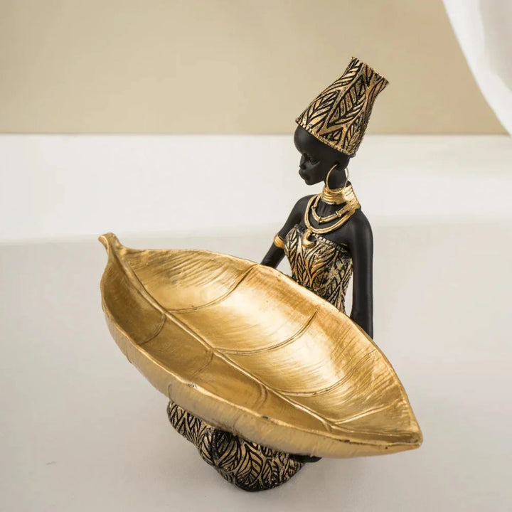 Figurine - Golden African Tray