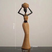 African Tribal Woman Bowl Holder Decorative Statue