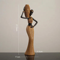 African Tribal Woman Bowl Holder Decorative Statue