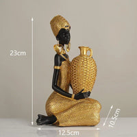 African Tribal Woman Bowl Holder Decorative Statue