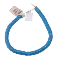 Turquoise Blue Glass African Snake Bead Strand - 7 Inch Carved Tube Beads