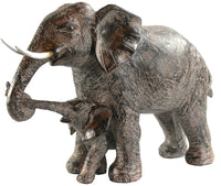 Large African Elephant and Calf Statue Decorative Home and Garden Decor