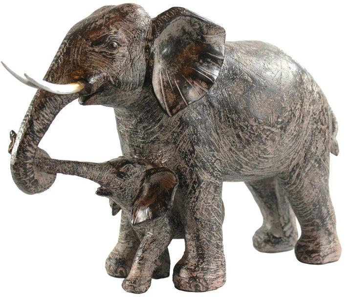 Large African Elephant and Calf Statue Decorative Home and Garden Decor