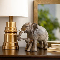 Large African Elephant and Calf Statue Decorative Home and Garden Decor
