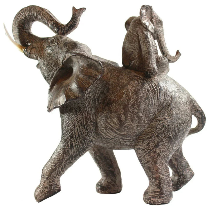 Large African Elephant and Calf Statue Decorative Home and Garden Decor