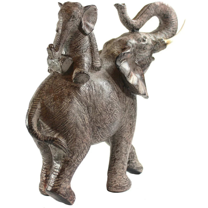 Large African Elephant and Calf Statue Decorative Home and Garden Decor