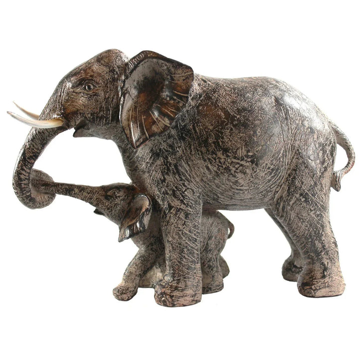 Large African Elephant and Calf Statue Decorative Home and Garden Decor