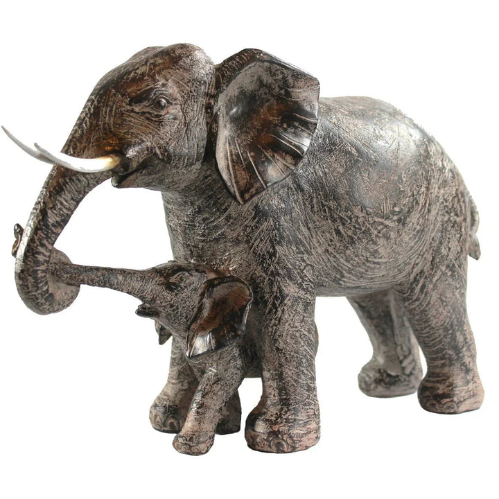 Large African Elephant and Calf Statue Decorative Home and Garden Decor