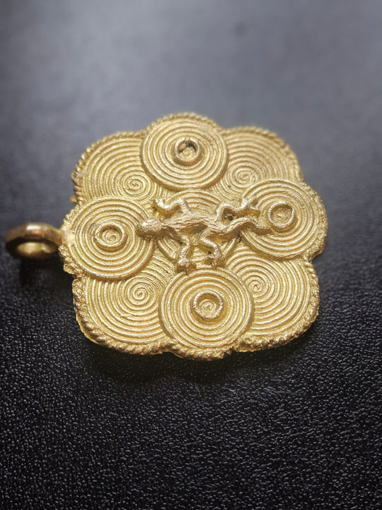 Ashanti Brass Adinkra Pendant – Handcrafted Ghanaian Heritage Symbol