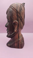 Vintage Solid Wood African Carved Monk Sculpture – 8.5" x 4"